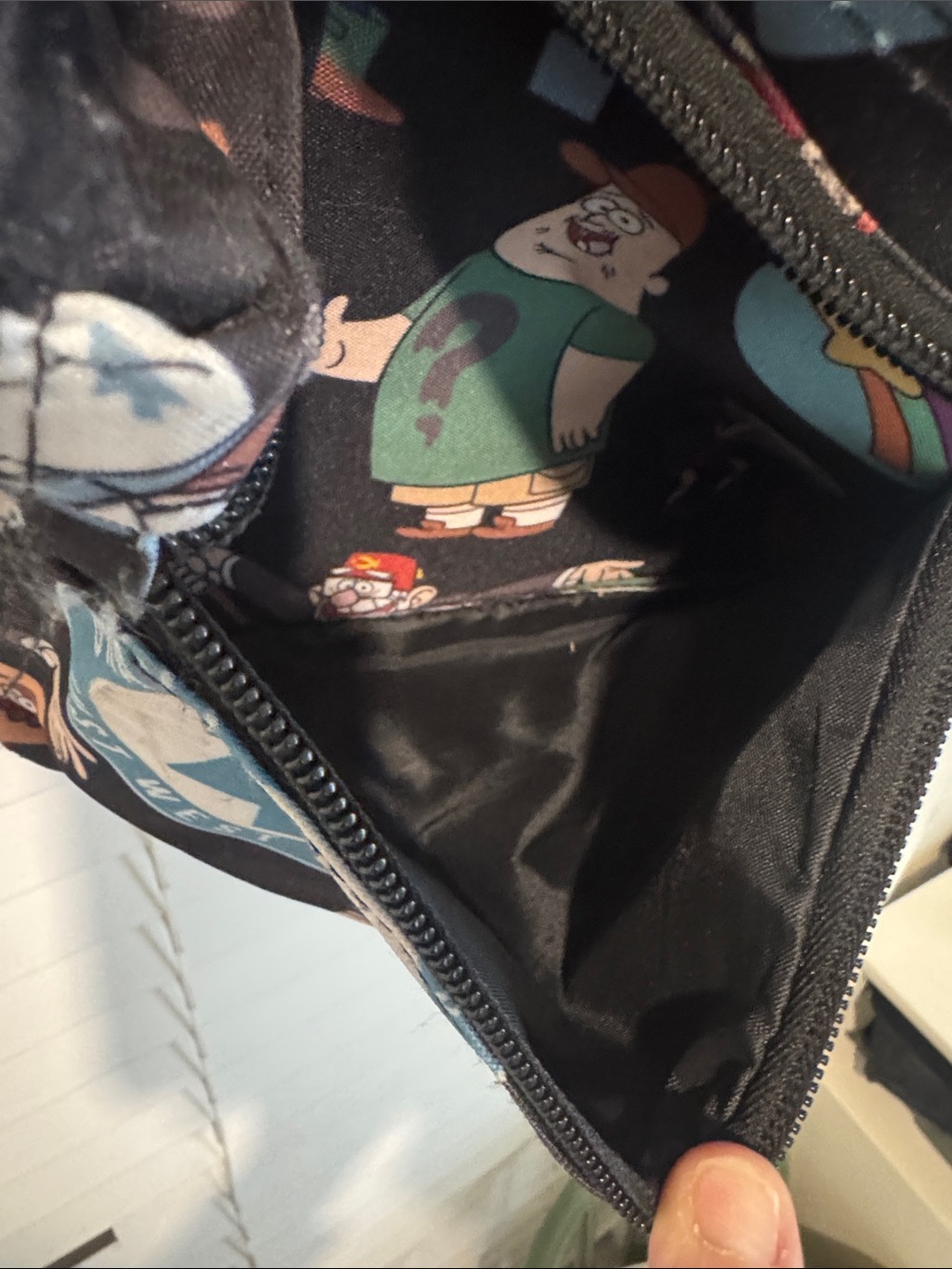 Black Gravity Falls Character Print Backpack. Excellent condition. - Picture 2 of 2